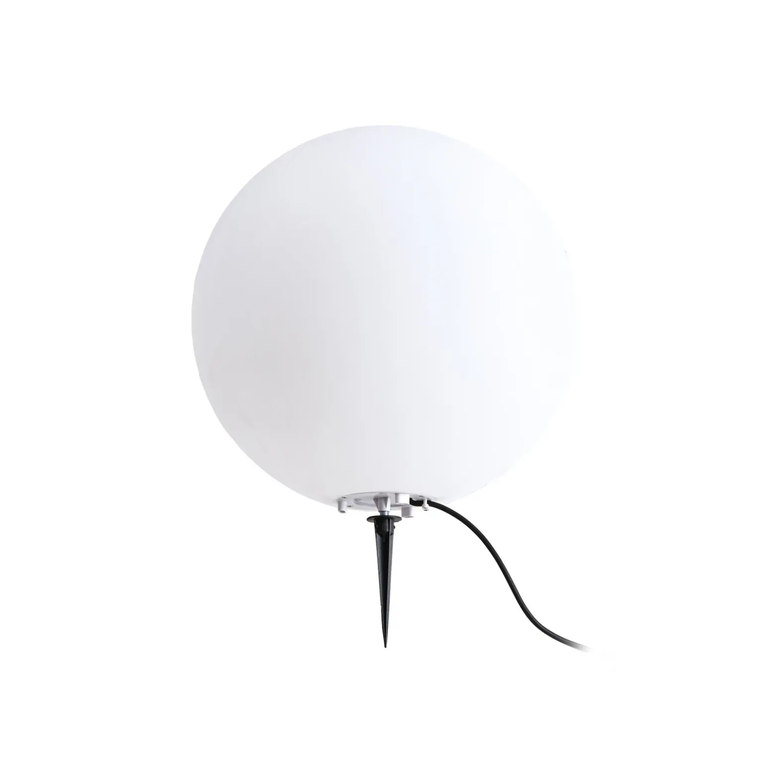 Lámpara globo Lindby Valyra, Ø 50 cm, IP54, pica para suelo