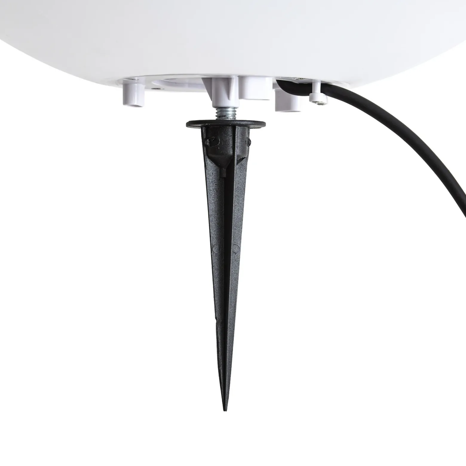 Lámpara globo Lindby Valyra, Ø 50 cm, IP54, pica para suelo