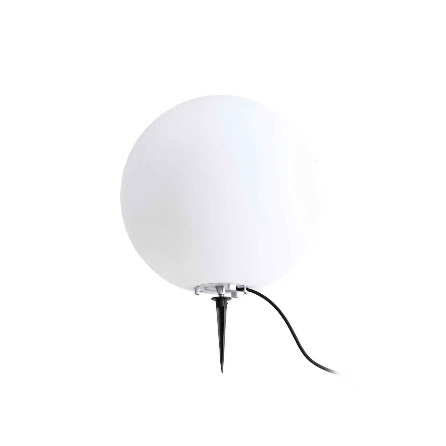 Lámpara globo Lindby Valyra, Ø 40 cm, IP54, pica para fijar en el suelo
