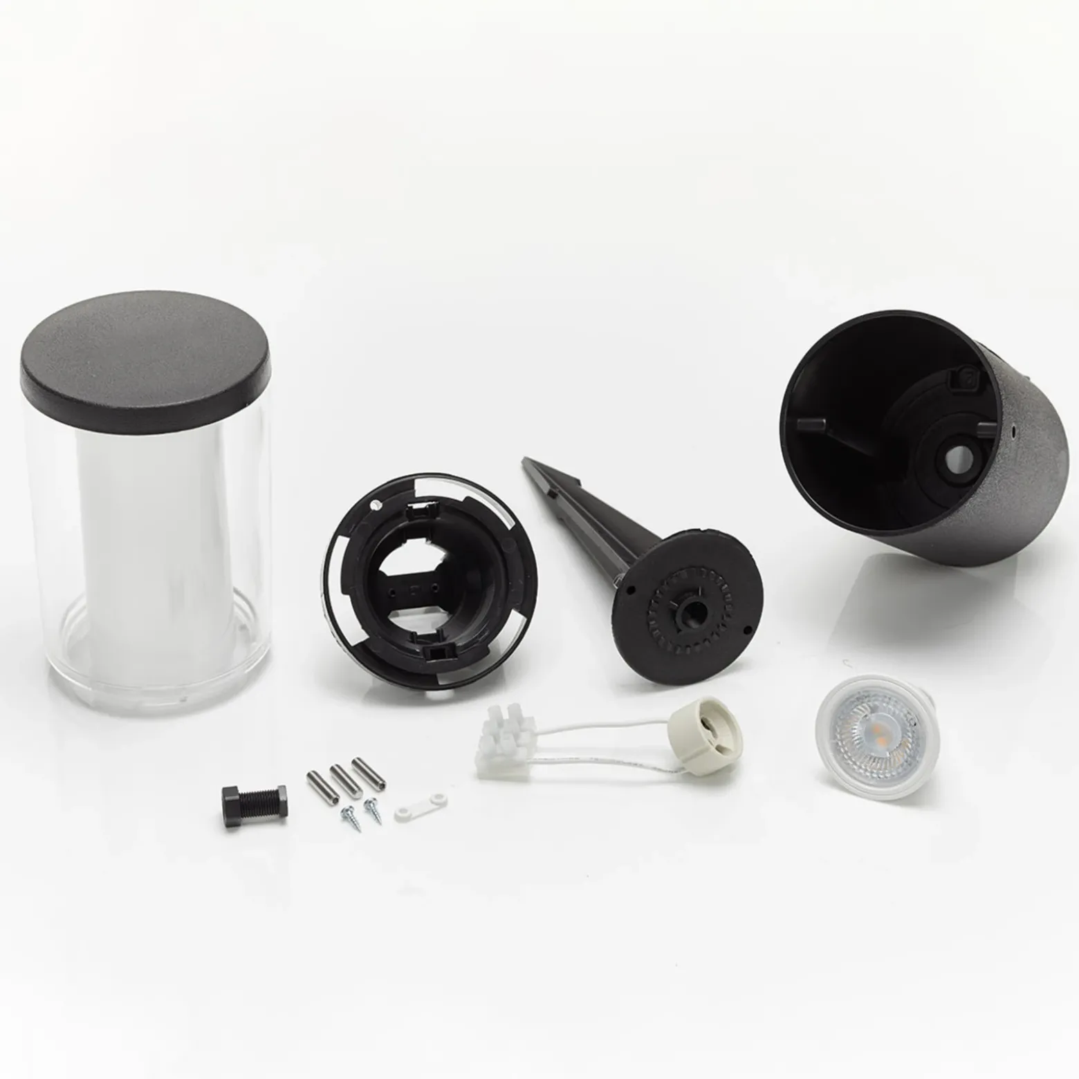 Lámpara LED con pica Carlo en negro 25cm 3,5W CCT