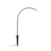 Lámpara LED con pica Cuca, negra, acero inoxidable/vidrio, altura 65 cm