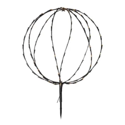 Lámpara LED con pica Esfera, Ø 50 cm, pila metálica negra