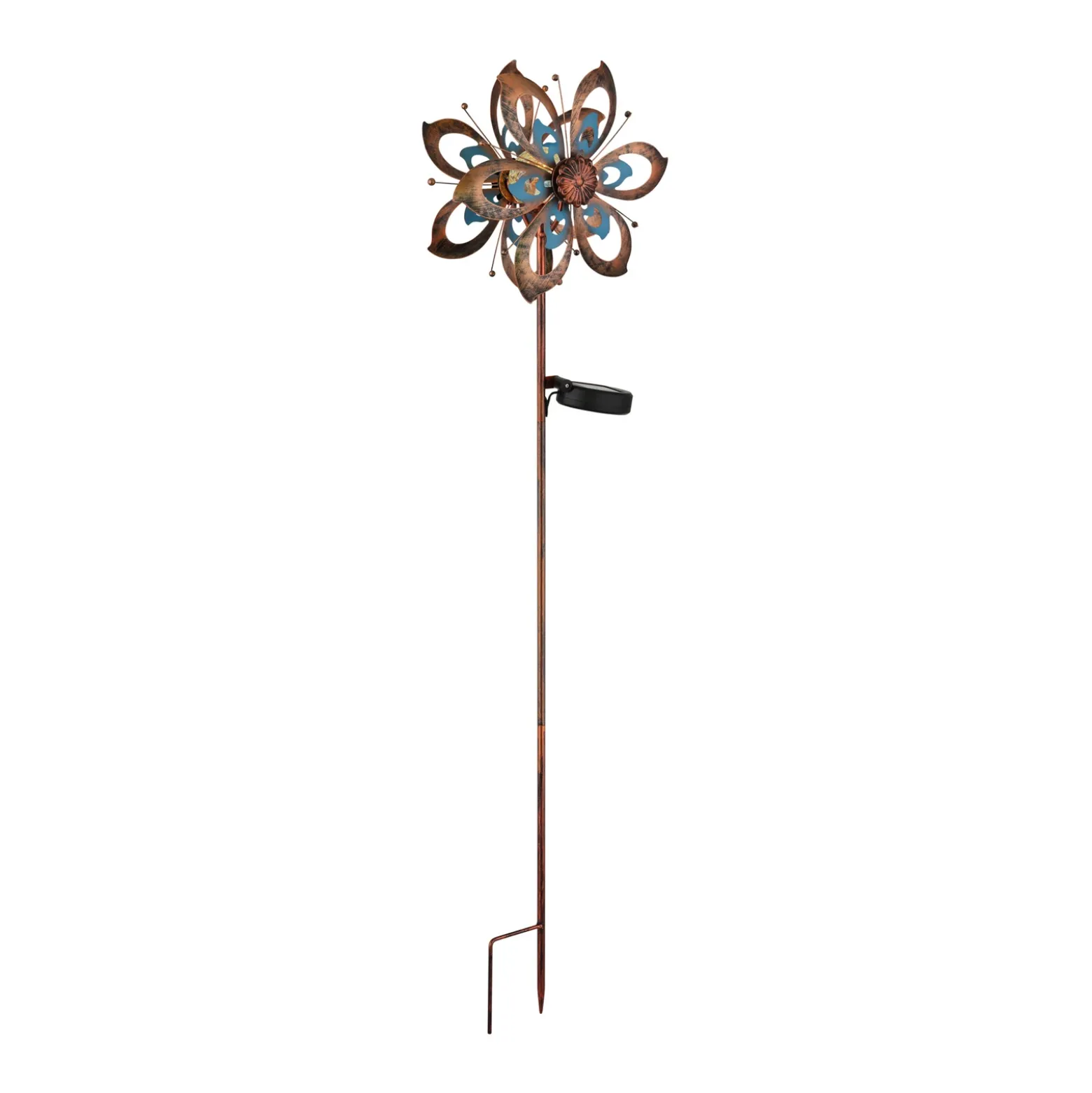 Lámpara LED con pica 36571, flor, carillón de viento, metal