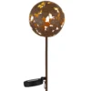 Lámpara LED con pica 36747, globo, marrón óxido, metal