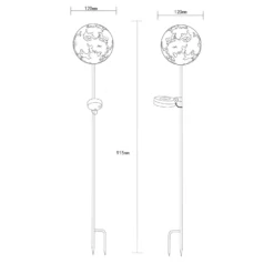 Lámpara LED con pica 36747, globo, marrón óxido, metal