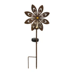 Lámpara LED con pica 36576, marrón óxido, metal, cristal