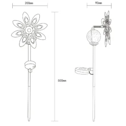 Lámpara LED con pica 36576, marrón óxido, metal, cristal