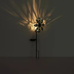 Lámpara LED con pica 36576, marrón óxido, metal, cristal