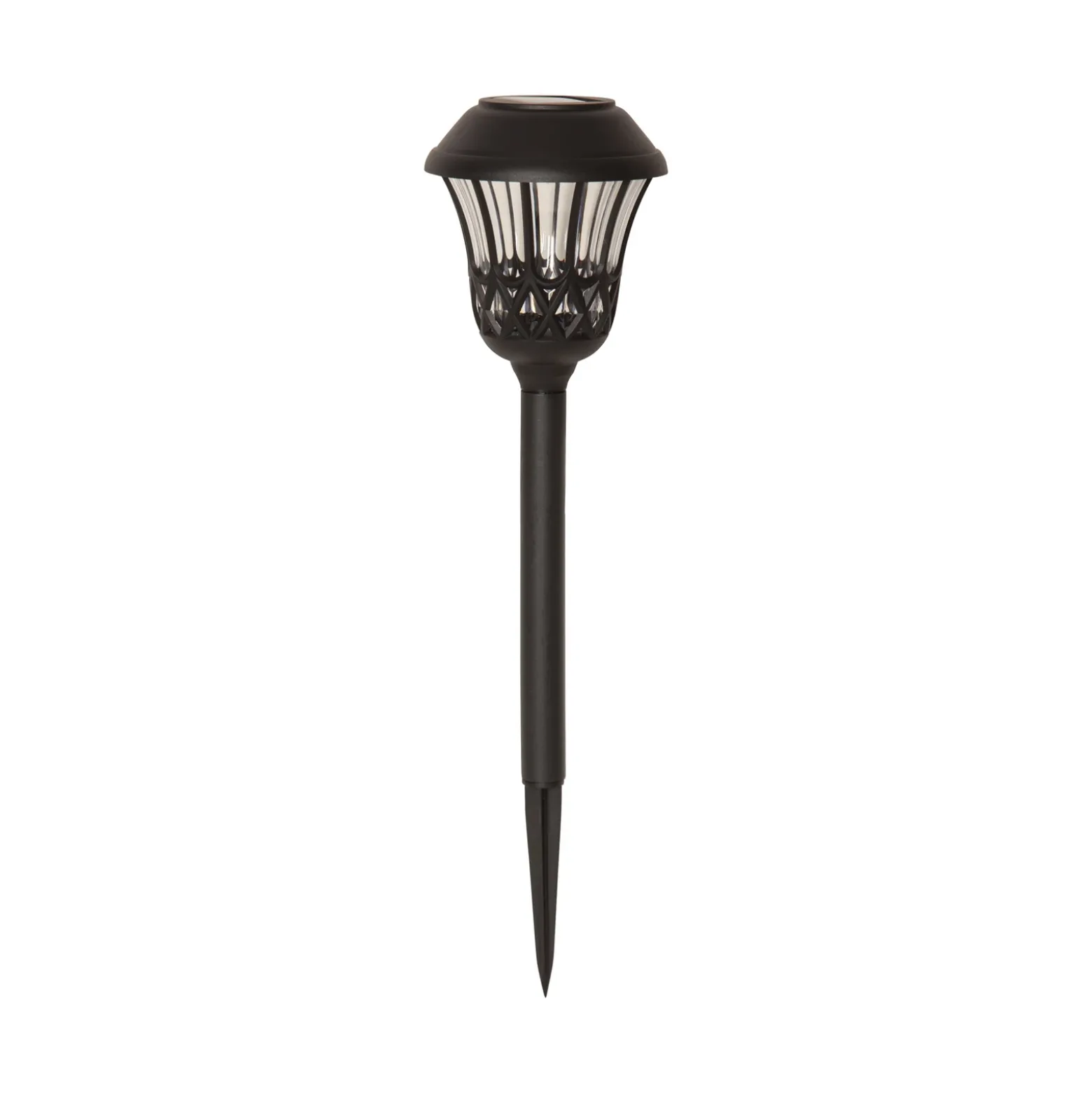 Lámpara LED con pica, negra, 31 cm de altura, 4 unidades