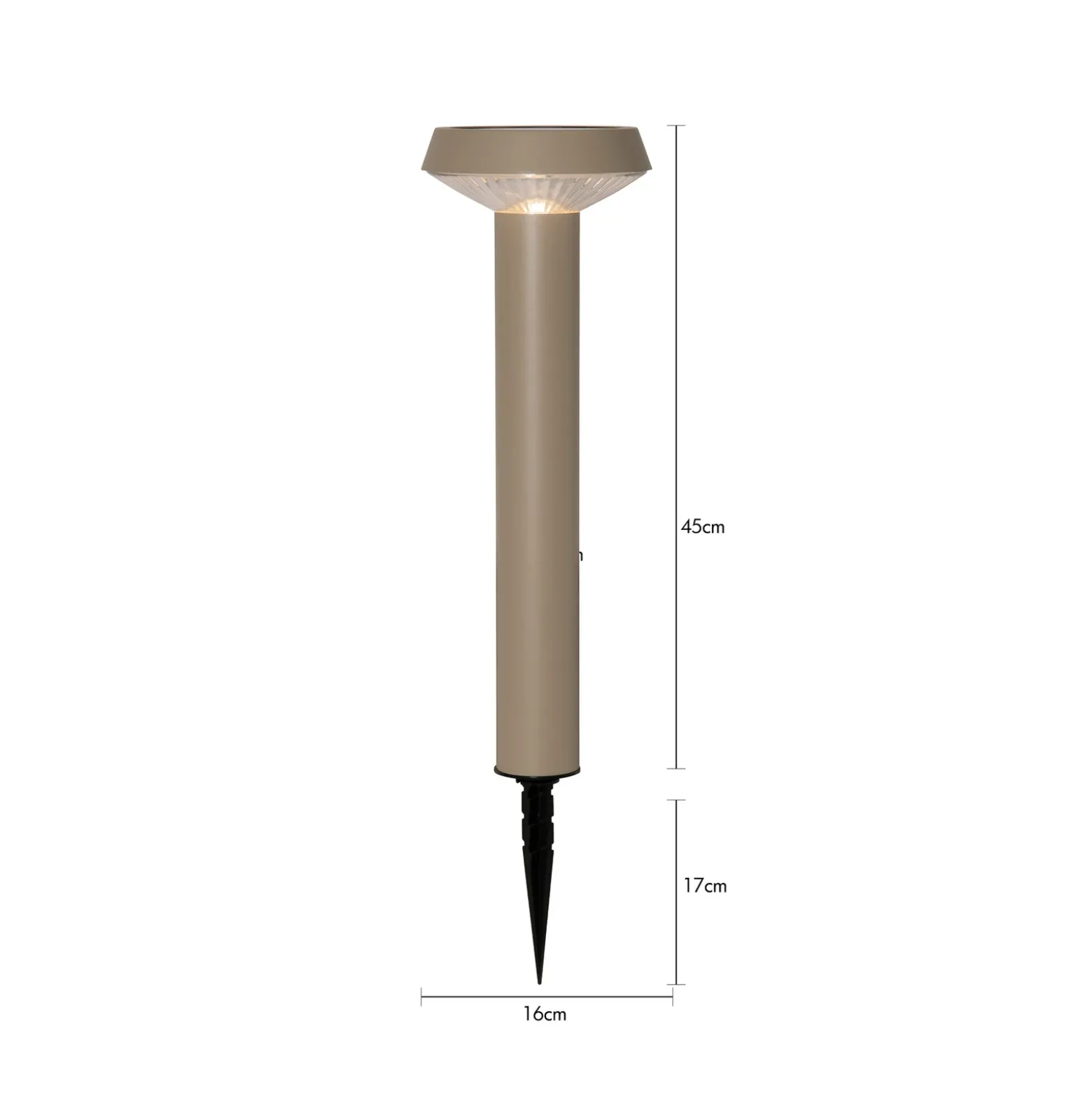 Lámpara LED con pica para el suelo «Casa», color beige, altura 45 cm
