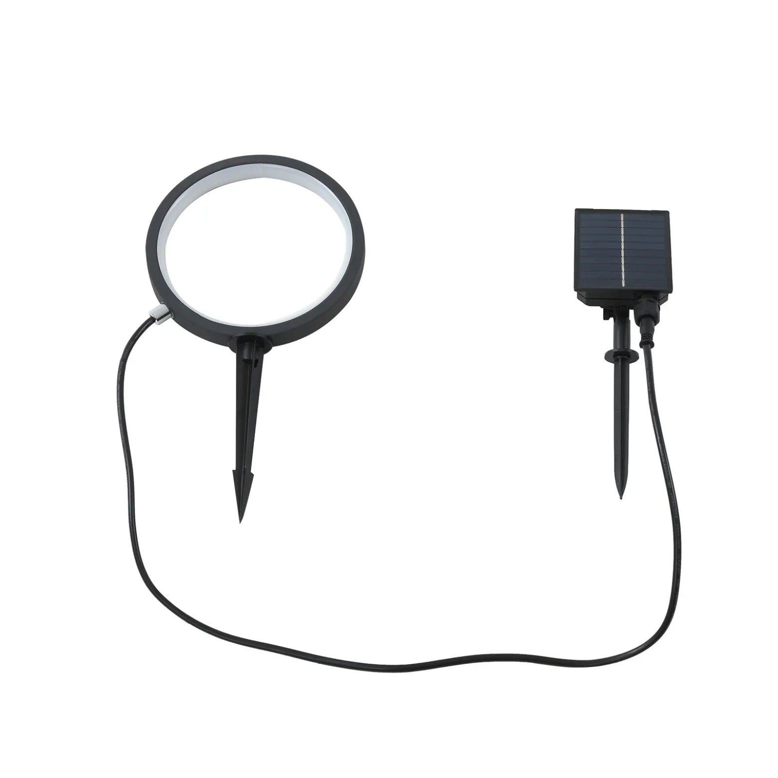 Lámpara LED con pica para el suelo Lindby Syrene, 18 cm, negra, aluminio