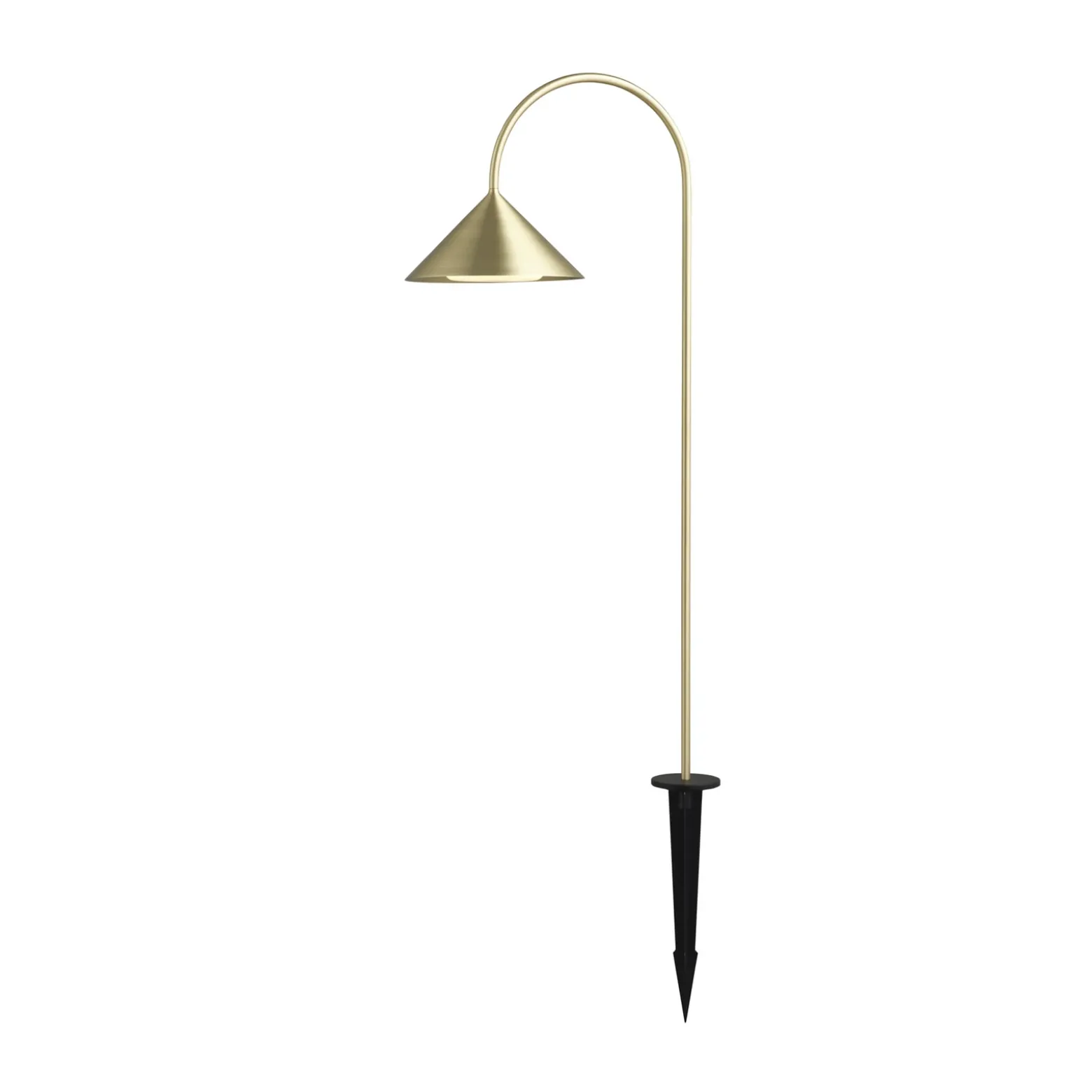 Lámpara LED con pica para suelo FRANDSEN Grasp, color latón, 82 cm, IP44