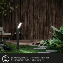 Lámpara LED con pica solar 3796015, negra, plástico, CCT