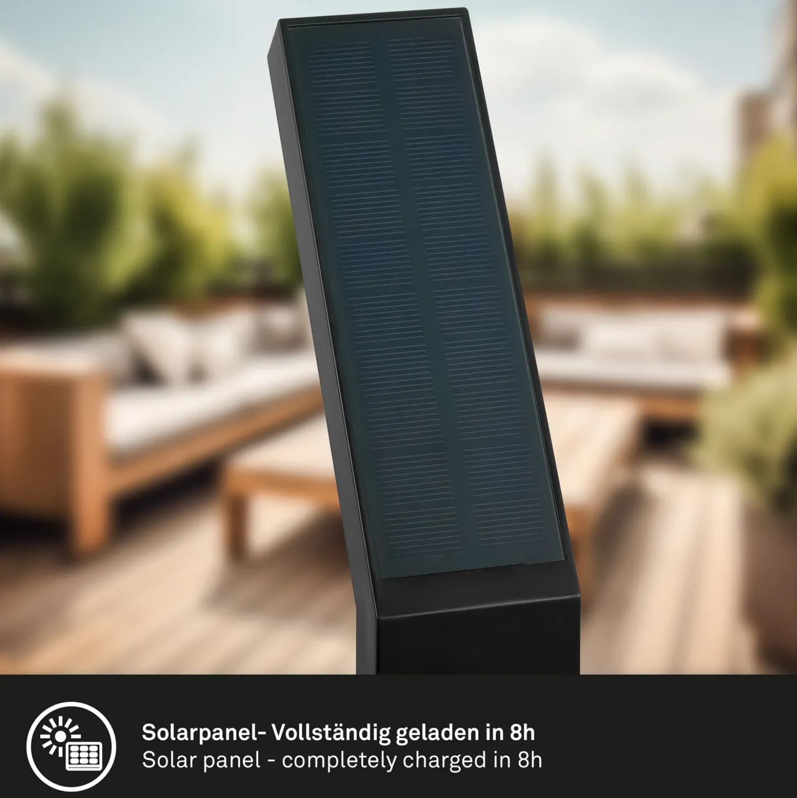 Lámpara LED con pica solar 3796015, negra, plástico, CCT
