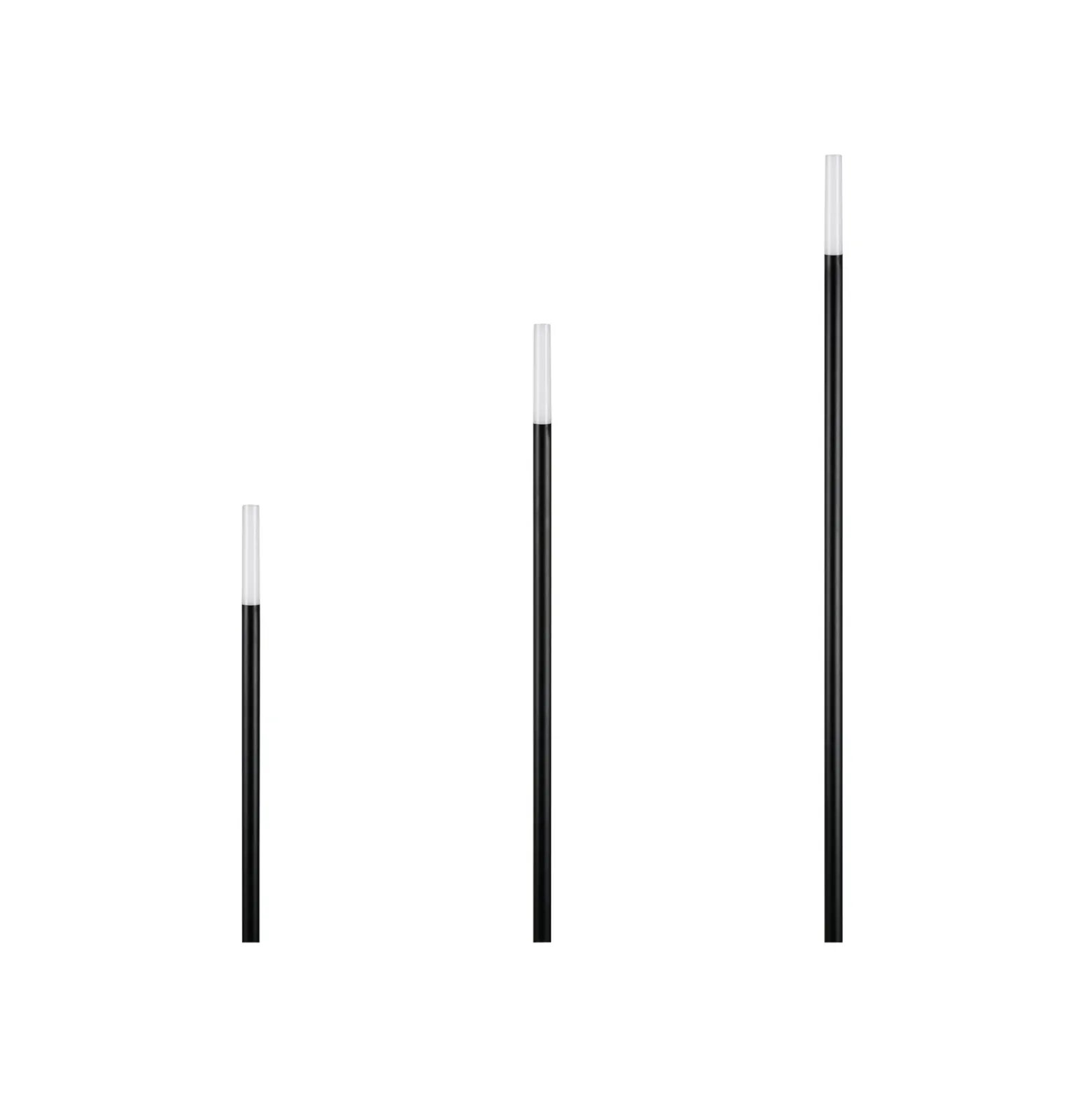Lámpara LED con pica STICK, negra, 3 luces, IP44, enchufe
