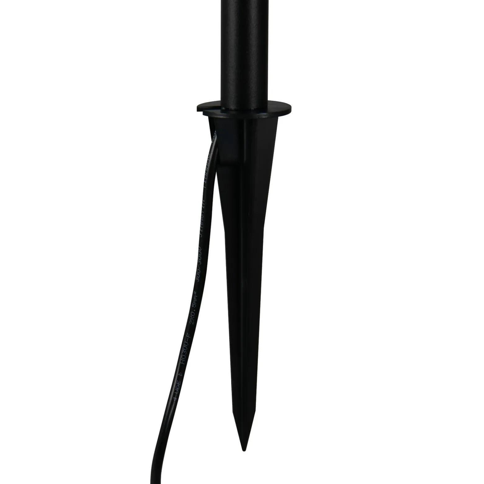 Lámpara LED con pica STICK, negra, 3 luces, IP44, enchufe
