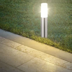 Lámpara LED con pica 3925032 12 V, kit de inicio 3x, acero inoxidable, Ø 4 cm