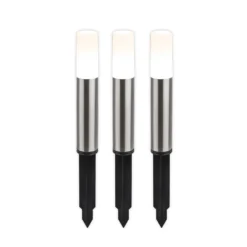 Lámpara LED con pica 3925032 12 V, kit de inicio 3x, acero inoxidable, Ø 4 cm