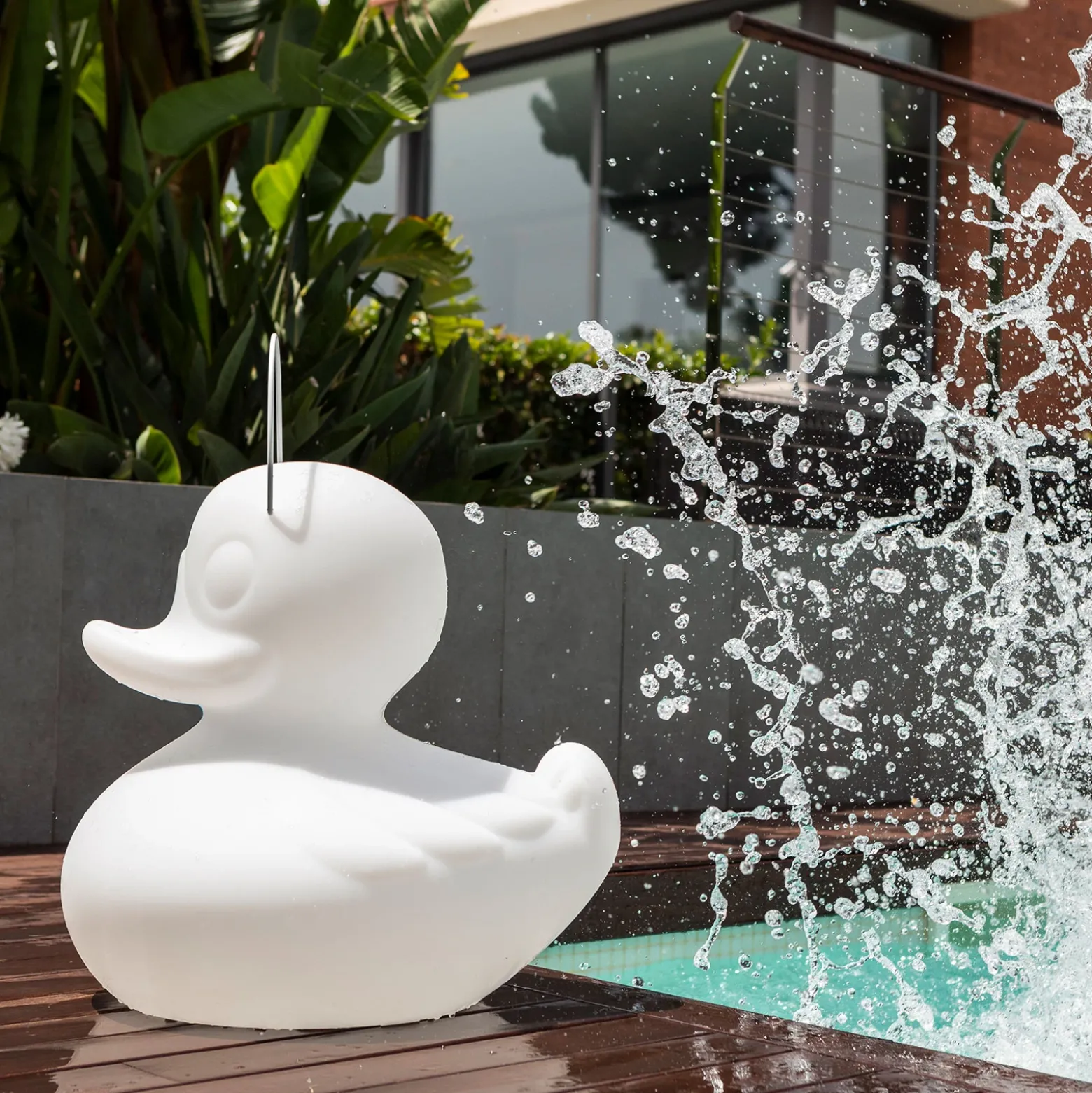 Lámpara LED de diseño DUCK-DUCK XL para exteriores en color blanco