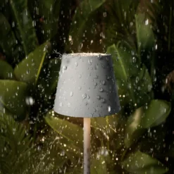 Lámpara LED de mesa con batería Nuindie pocket, gris, IP54, atenuable
