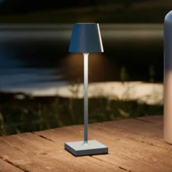 Lámpara LED de mesa con batería Nuindie pocket, azul, IP54, atenuable