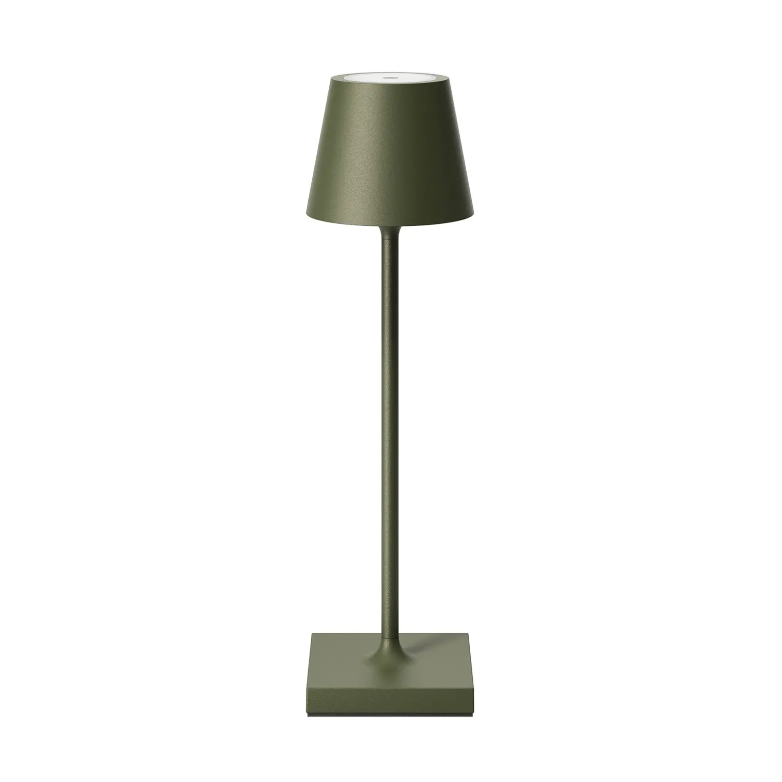 Lámpara LED de mesa con batería Nuindie pocket, verde abeto, IP54, atenuable