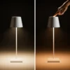 Lámpara LED de mesa recargable Nuindie, USB-C, cobre, IP54, atenuable