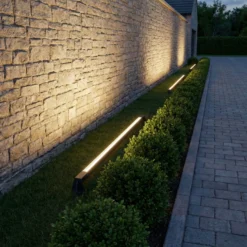 Lámpara LED de suelo Lindby Zavio, antracita, pica de tierra, IP65