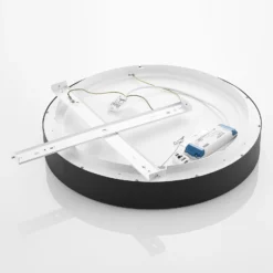 Lámpara LED de techo Arcchio Aleksi, Ø 60 cm, negra, metal, CCT