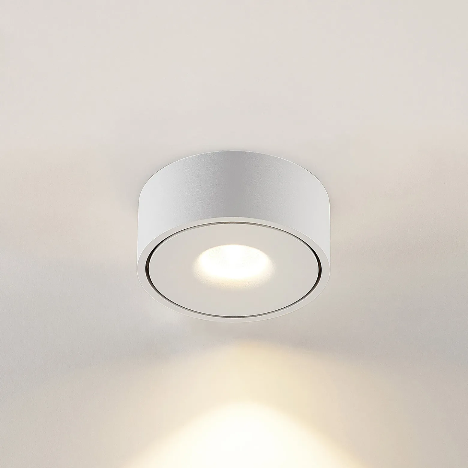Lámpara LED de techo Arcchio Rotari, blanca, metal, Ø 12 cm