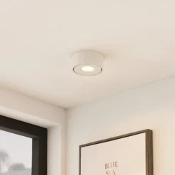 Lámpara LED de techo Arcchio Rotari, blanca, metal, Ø 12 cm