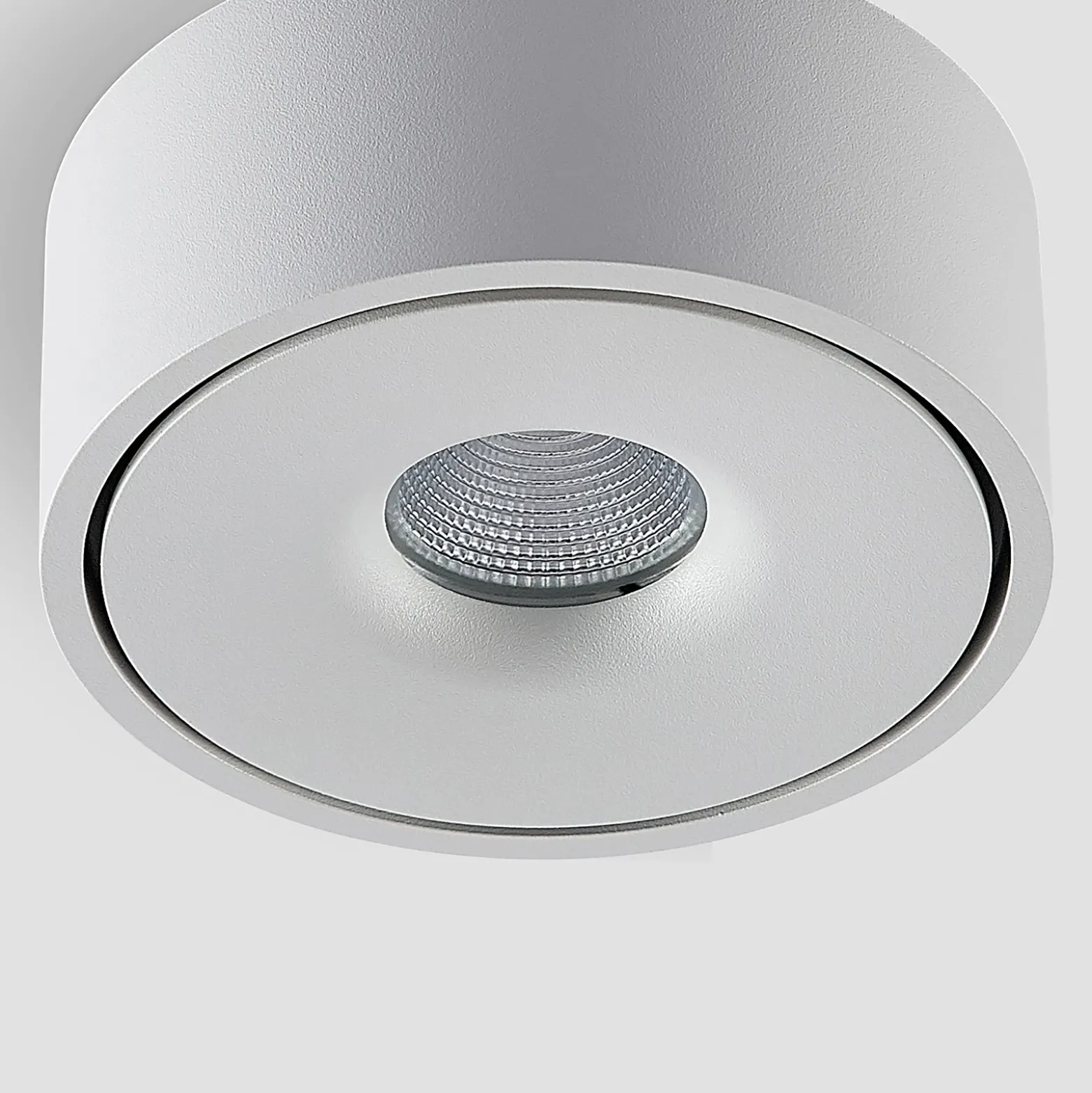 Lámpara LED de techo Arcchio Rotari, blanca, metal, Ø 12 cm