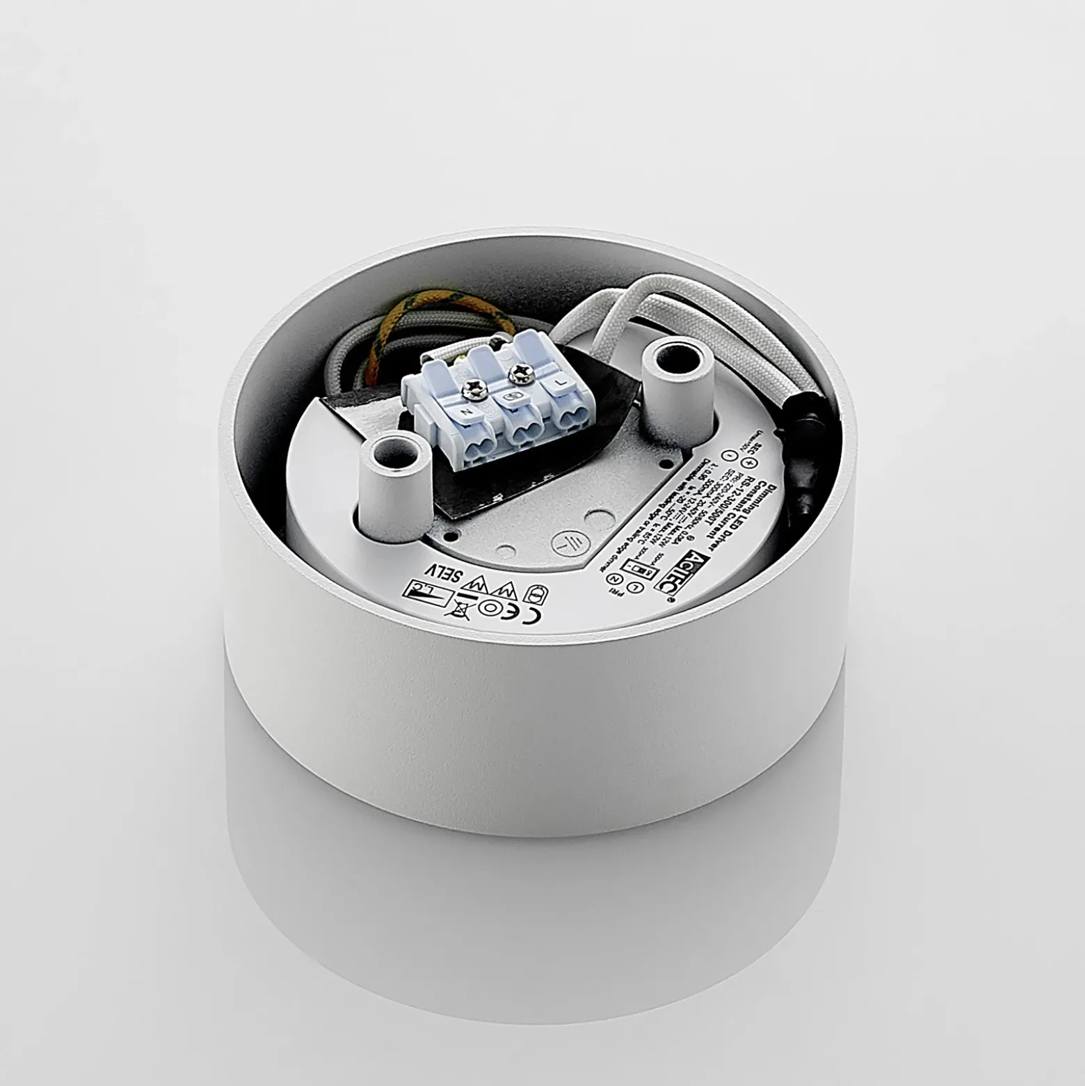 Lámpara LED de techo Arcchio Rotari, blanca, metal, Ø 12 cm
