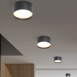 Lámpara LED de techo CMD 9092, Ø 12 cm, antracita, IP44, metal
