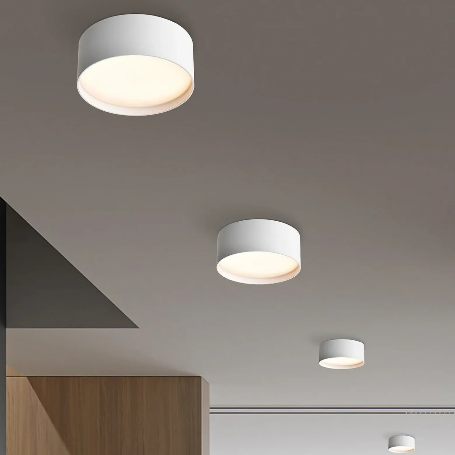 Lámpara LED de techo CMD 9093, Ø 12 cm, blanco, IP44, metal