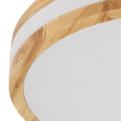 Lámpara LED de techo Emiva de Lindby, Ø 40 cm, madera clara, CCT