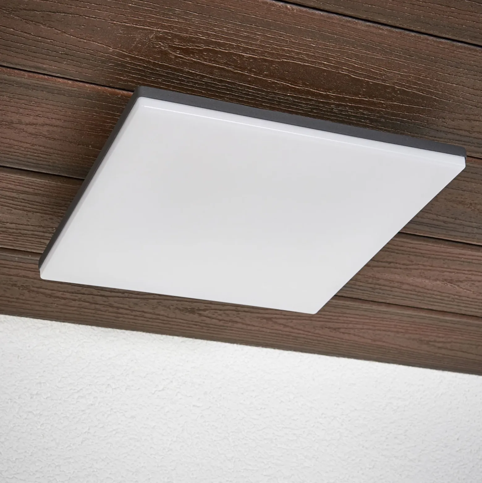 Lámpara LED de techo Henni, IP65, sensor, 30x30 cm, antracita