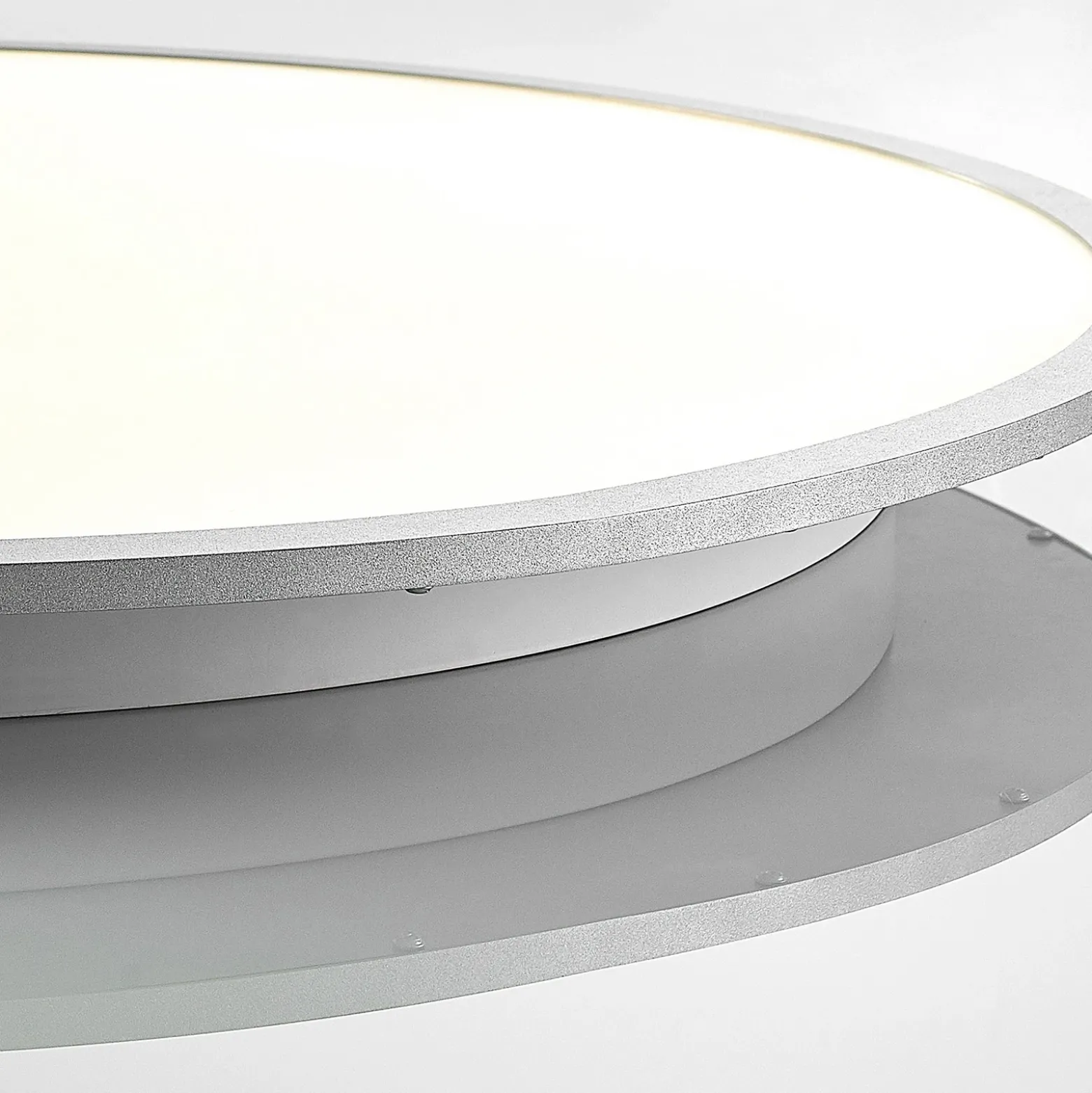 Lámpara LED de techo Lindby Narima, 4.000 K, Ø 80 cm, plata