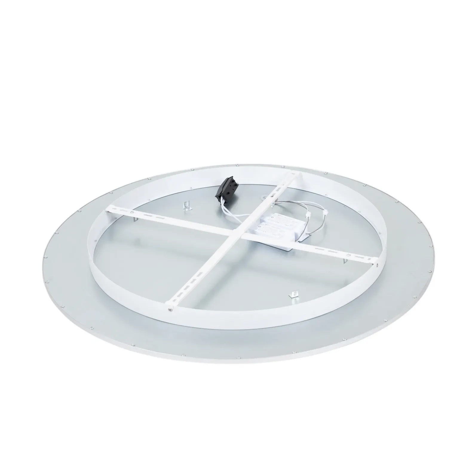 Lámpara LED de techo Lindby Narima, 4.000 K, Ø 80 cm, plata