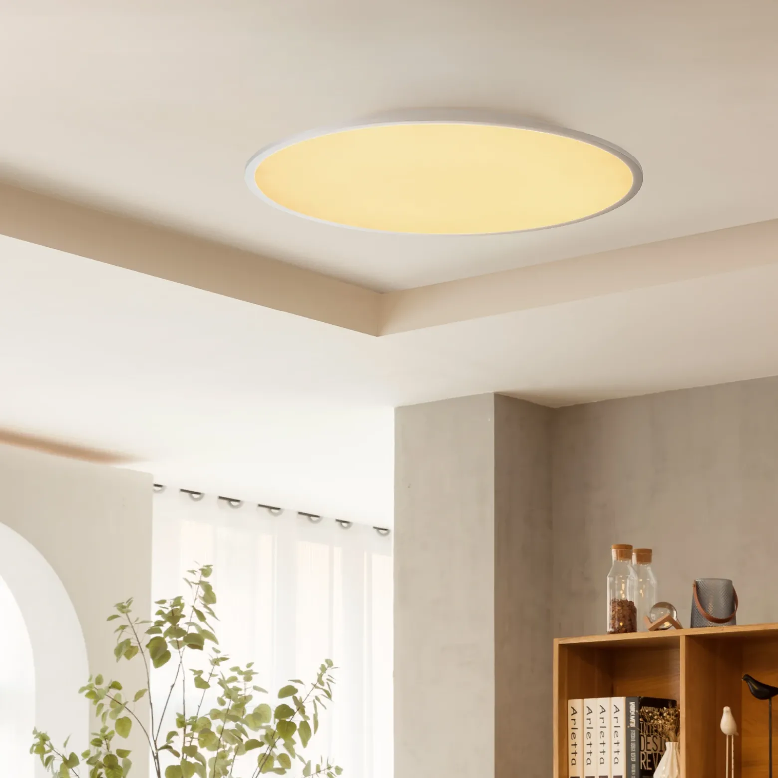 Lámpara LED de techo Lindby Narima, CCT, Ø 80 cm, plata
