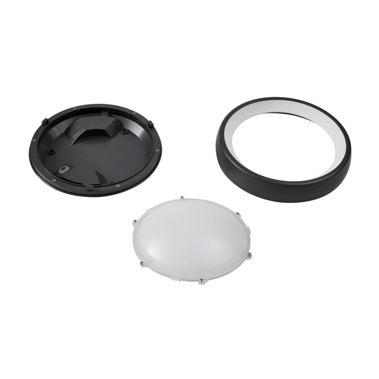 Lámpara LED de techo para exterior Niniel de Lindby, negra, Ø 25 cm