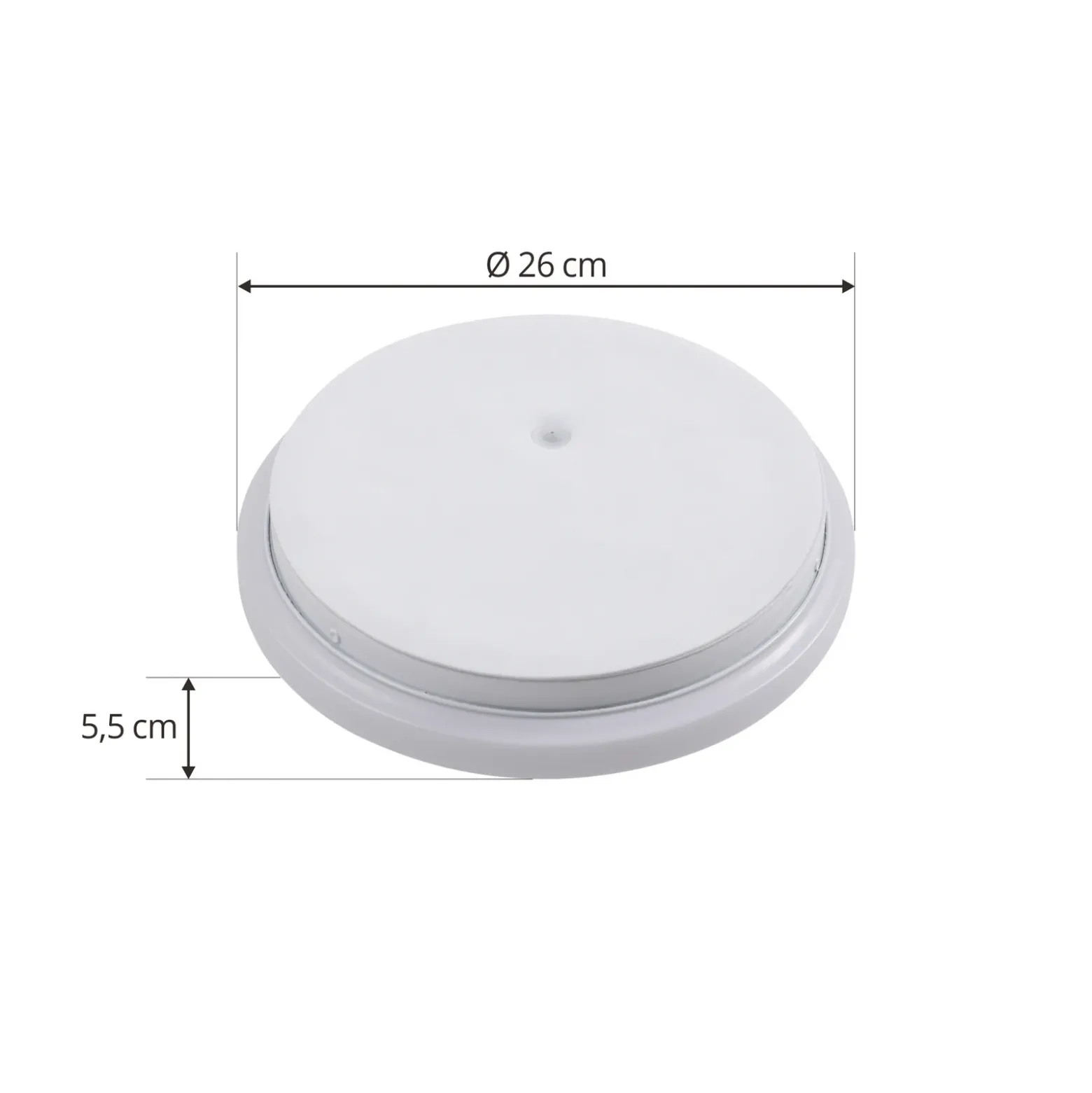 Lámpara LED de techo para exterior Doki de Lindby, 26 cm, blanca, plástico