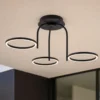 Lámpara LED de techo para exterior Lucande Sylvara, negra, CCT, 3 luces