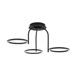 Lámpara LED de techo para exterior Lucande Sylvara, negra, CCT, 3 luces