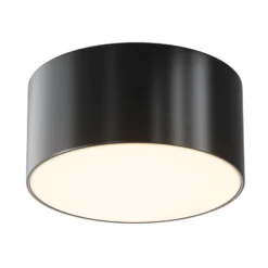 lámpara LED de techo para exterior Zon, negro, Ø 12 cm, 3000 K, metal