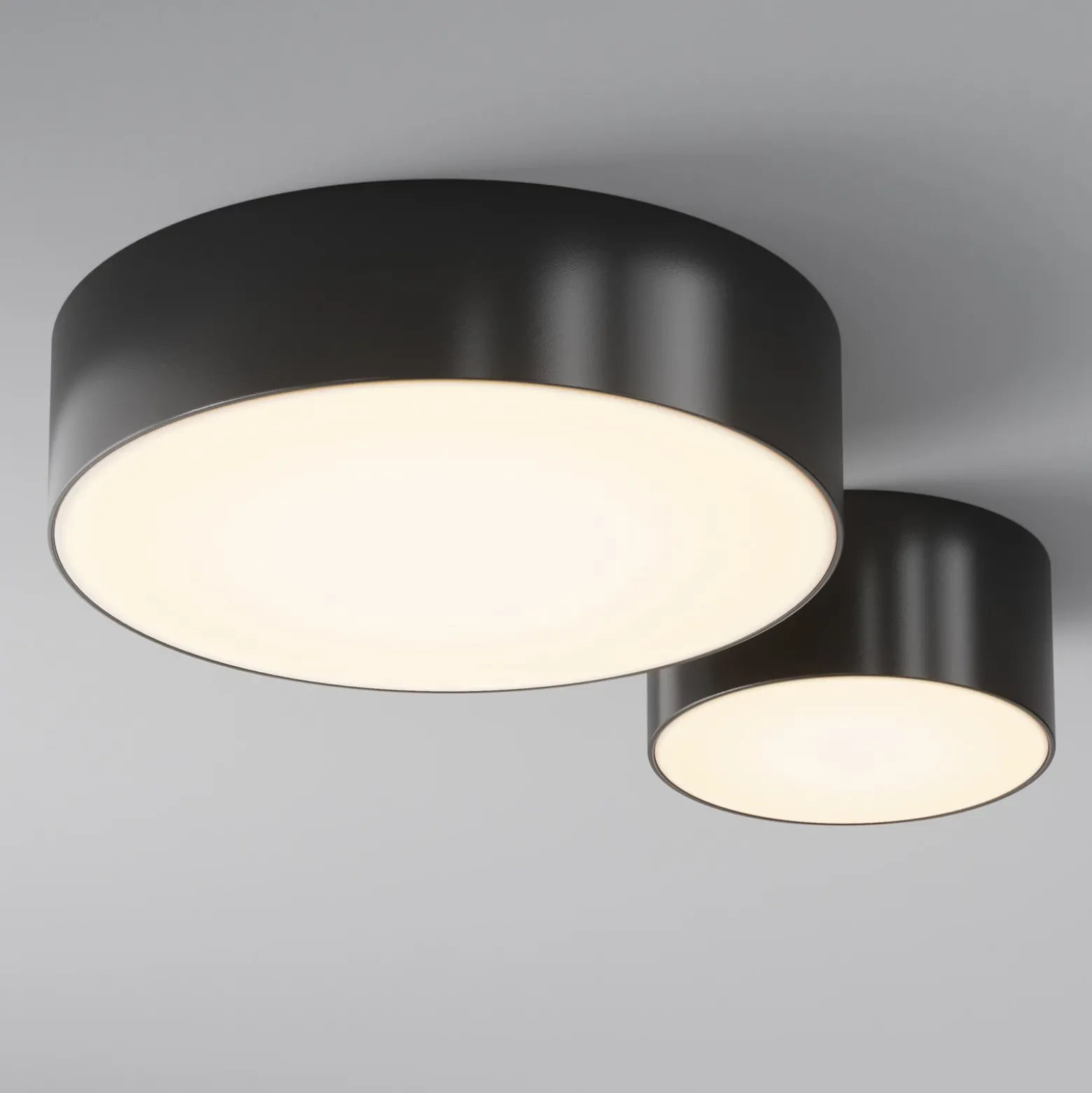 lámpara LED de techo para exterior Zon, negro, Ø 12 cm, 3000 K, metal