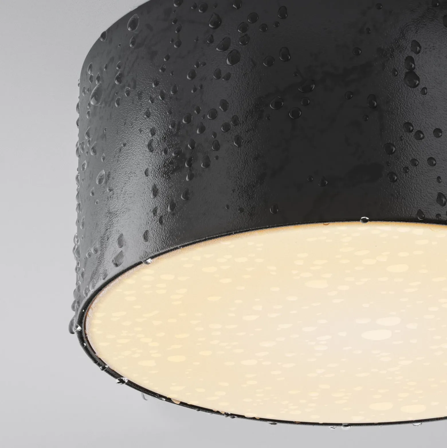 lámpara LED de techo para exterior Zon, negro, Ø 12 cm, 3000 K, metal