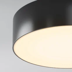 Lámpara LED de techo para exterior Zon, negro, Ø 22 cm, 3000 K, metal