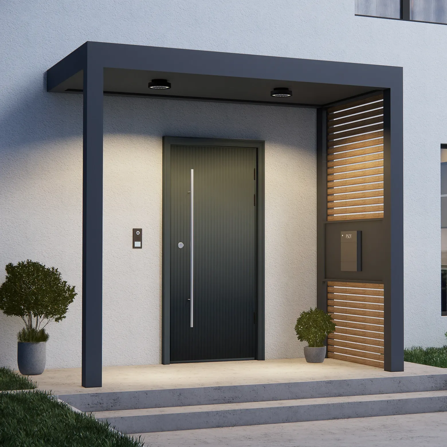 Lámpara LED de techo para exterior Nona de Molto Luce, Ø 18,2 cm, antracita
