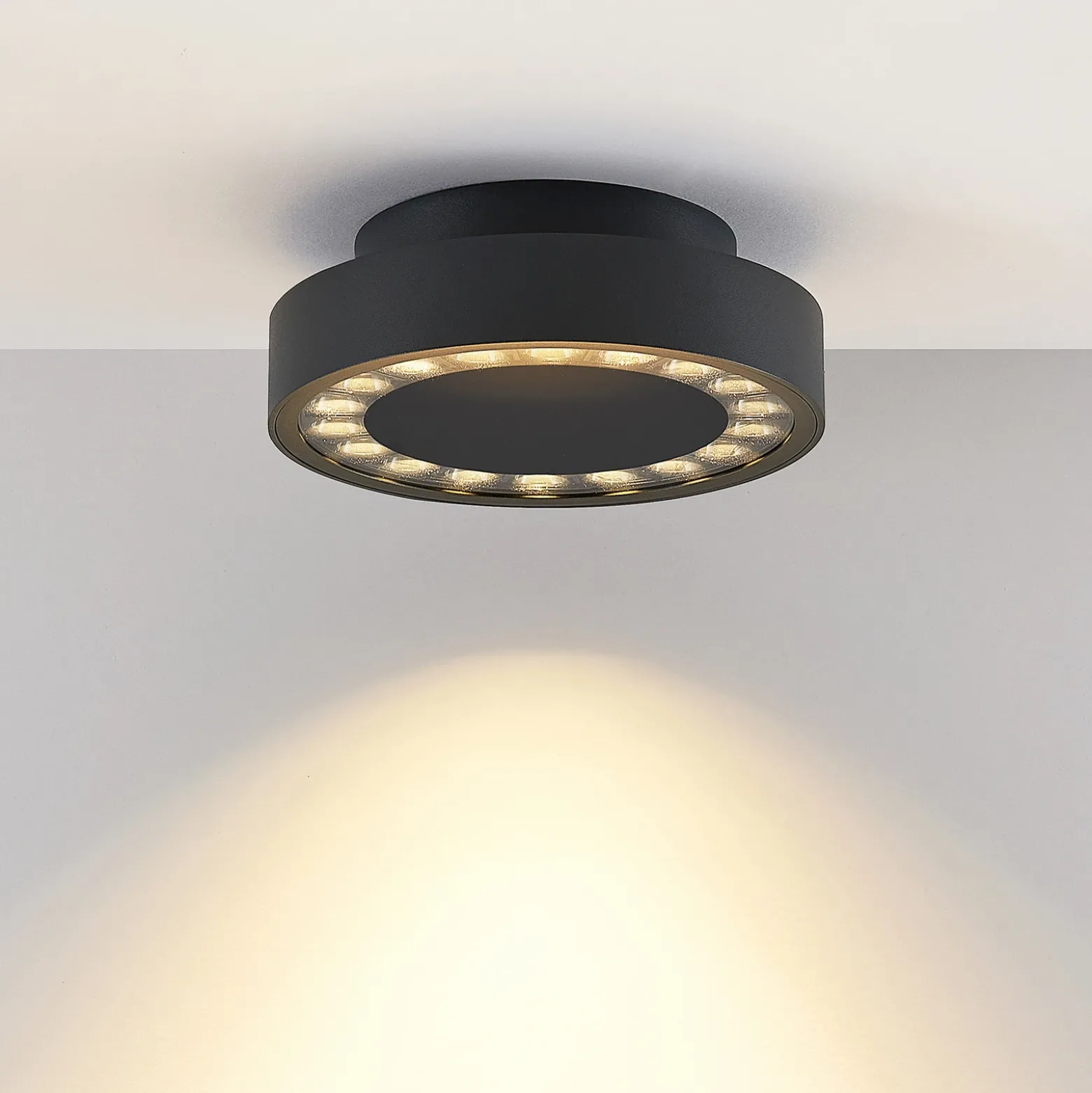 Lámpara LED de techo para exterior Nona de Molto Luce, Ø 18,2 cm, antracita